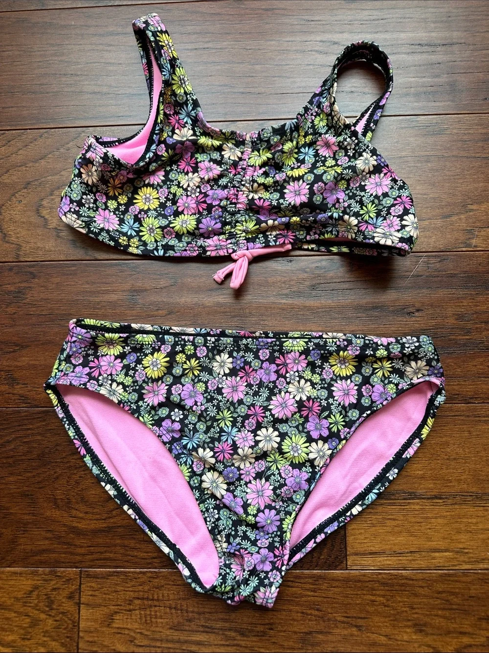 Girls Mixed Bikini Set - Multi Color Floral & Solid